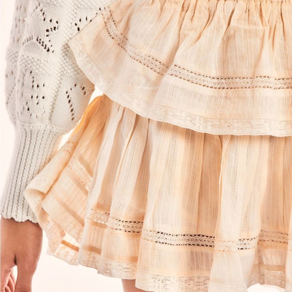 LoveShackFancy Cream Bubble Mini Skirt